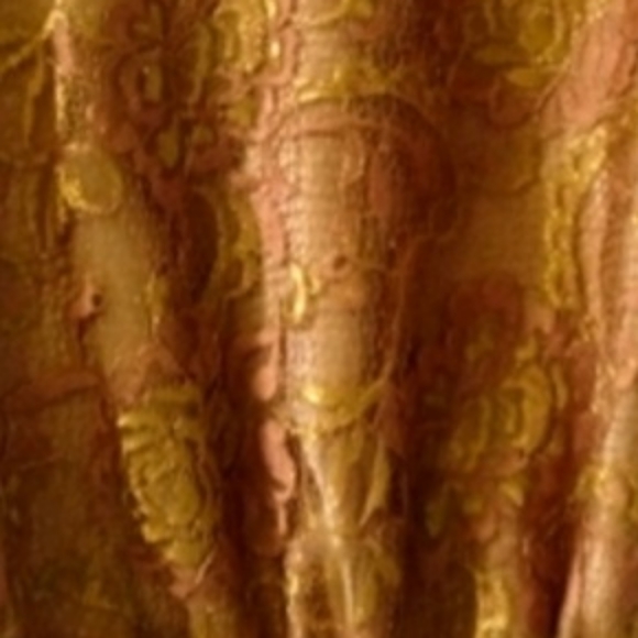 Evening gold lace top with silk ribbon & spaghetti straps - Picture 4 of 4